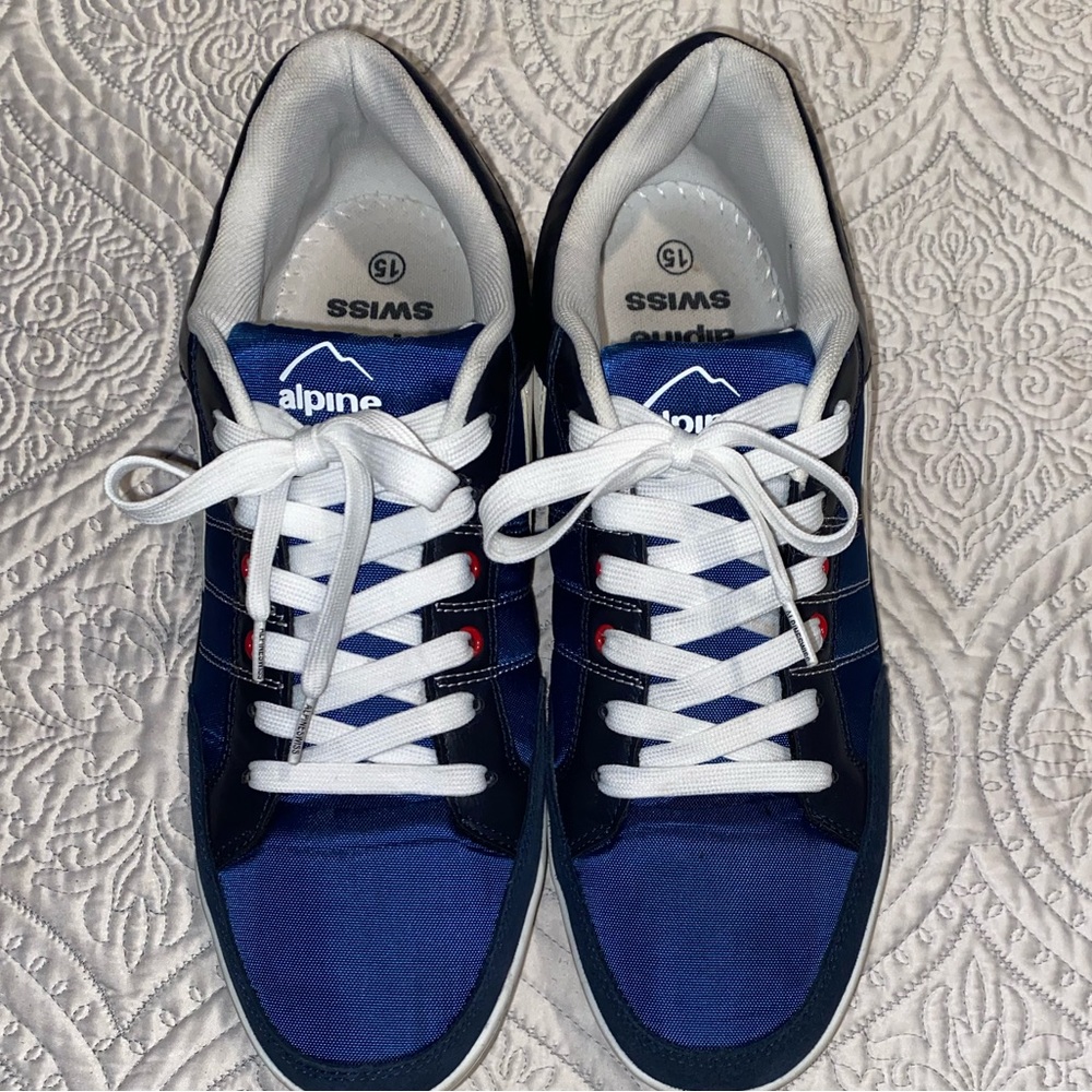 Mens walking sneakers Alpine Swiss, gently worn